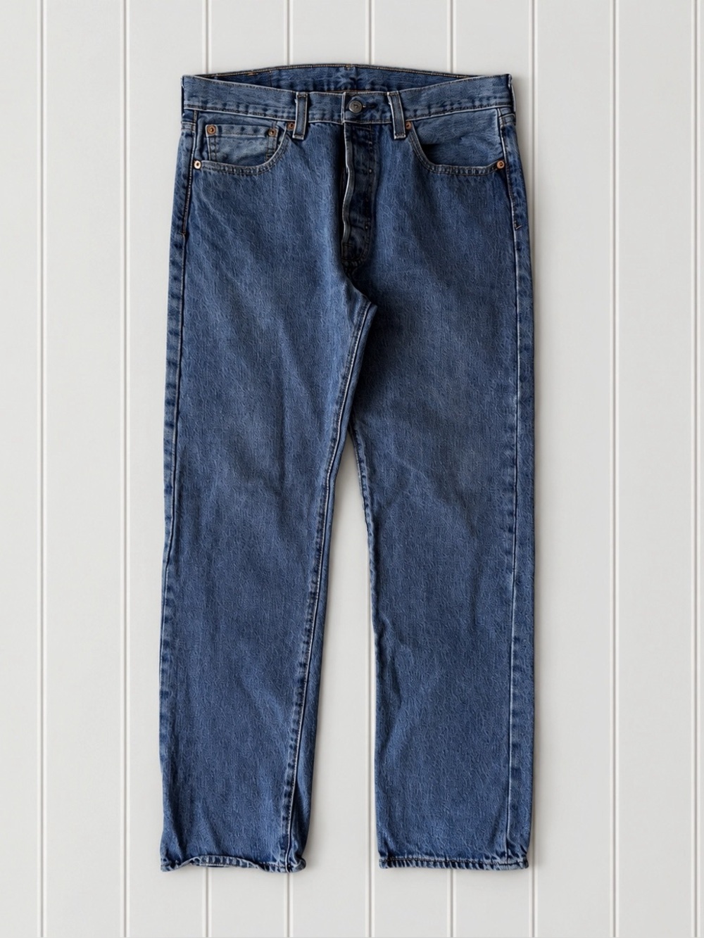 LEVI’s 501 Men Blue Original Fit Straight Jeans US32 Classic Western Preppy